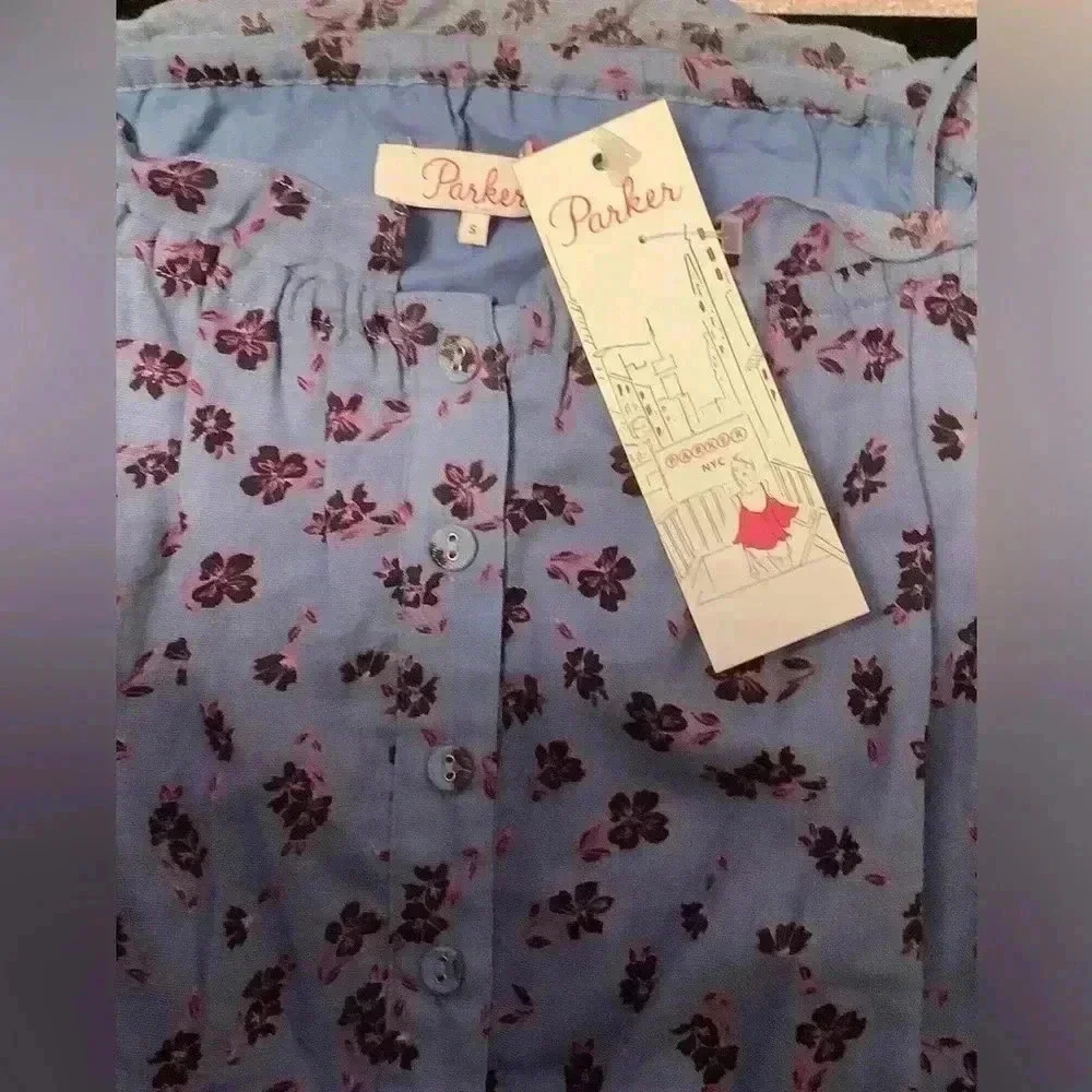 PARKER - Tori Cold Shoulder Smocked Waist Floral Blouse - Picture 3 of 4